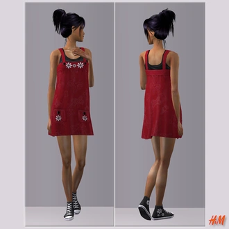 lilisims_AF_HM_dress_converse_Red.rar