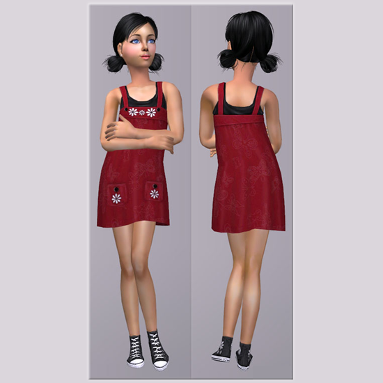 lilisims_CF_HM_Dress_Converse_Red.rar