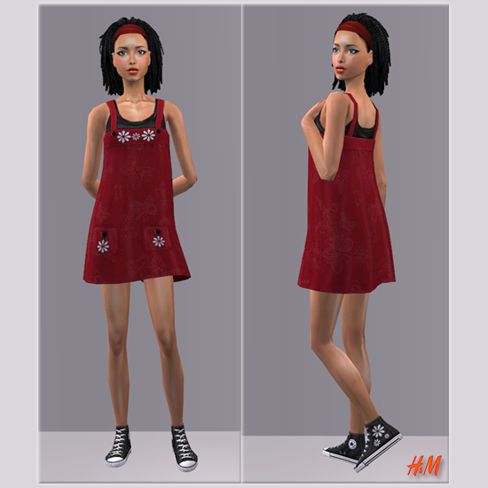 lilisims_TF_HM_dress_converse_Red.rar